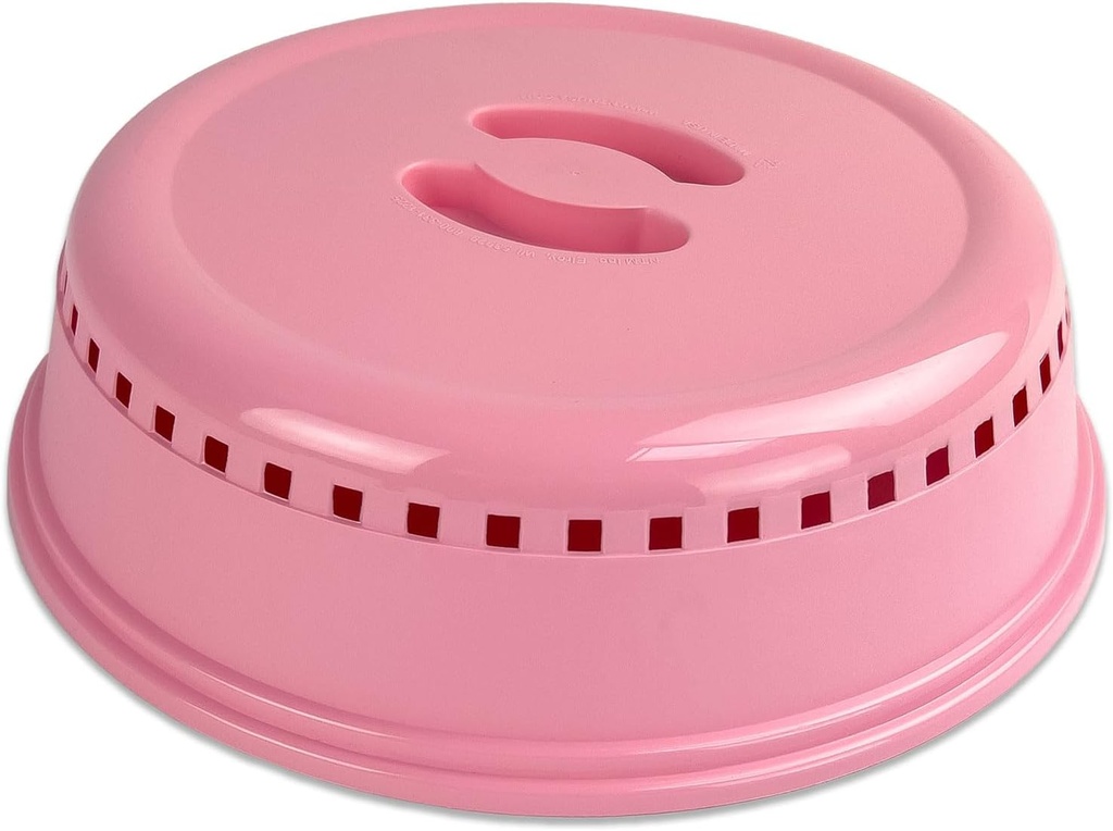 Crisp Pink Microwave Splatter Cover for Food, Plates & More - Splatter-Proof Lid & Accessories - Durable, Easy-Clean Dish Cover for Microwave Oven
