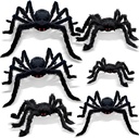 ZMCINER 6 Pcs Big Spiders Halloween Decorations Outdoor Spiders for Halloween(6 Pack Different Size)