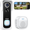 ieGeek Doorbell Camera Wireless No Subscription - Wireless Video Doorbell with Chime, Doorbell with Camera 1080P, Voice Changer, 2-Way Audio, PIR Motion Detection, Only 2.4Ghz WiFi, Works with Alexa