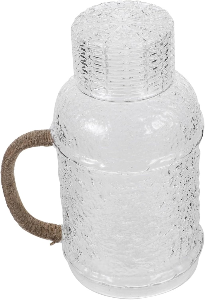 Cabilock Glass Water Pitcher with Lid Capacity Pitcher for Cold Hot Beverages Glass Kettle for Iced Tea Juice and More
