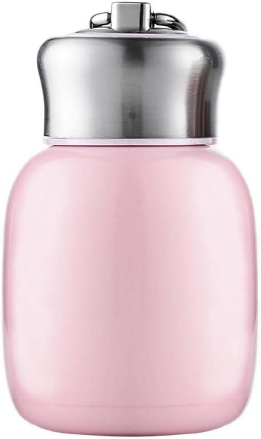 Mini 7 oz Stainless Steel Water Bottle, Small Vacuum Insulated Water Bottle Leak Proof Sport Tumbler Cup Hot and Cold Water Bottle for Women Girls Kids Gift Milk Tea Lunch (Peach pink)