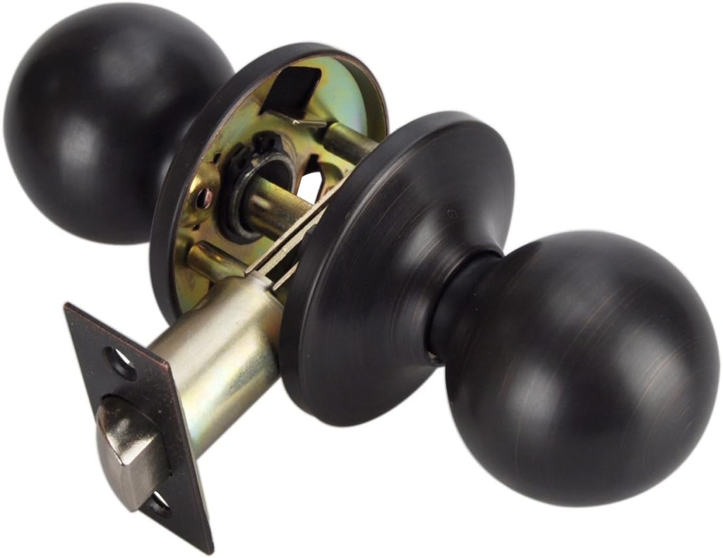 TMC Oil Rubbed Bronze Door Knobs，Classic Passage Door Knob Hall and Closet Handle Lock，Oil Rubbed Bronze Passage