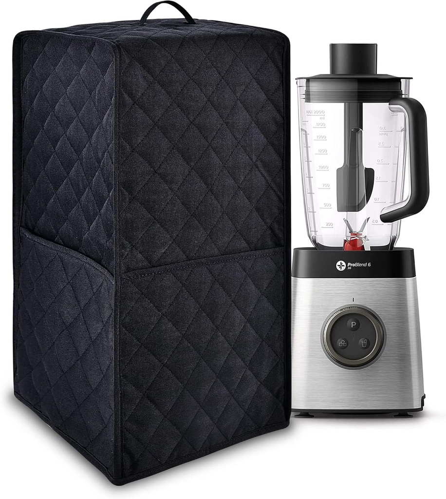 Kitchen Blender Dust Cover,Blender Covers Compatible with Ninja Foodi Blender,Blender Covers For kitchen Appliance Covers,Blender Cover with Accessory Pocket. (Black)