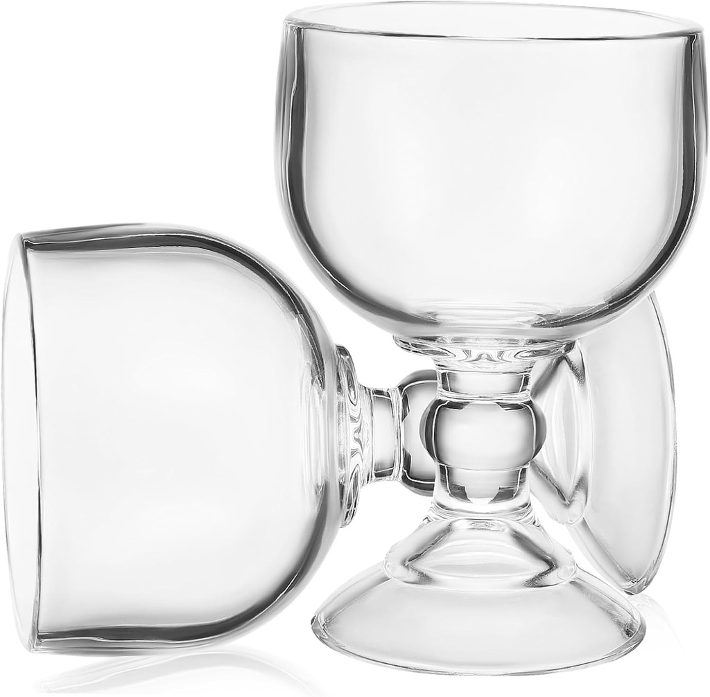 Kichvoe 2 Pcs Margarita Glasses with Thickened Base Elegant High Footed Wine Goblets for Party Wedding Bars Unique Design Stable Bottom Cocktail Glass Cups