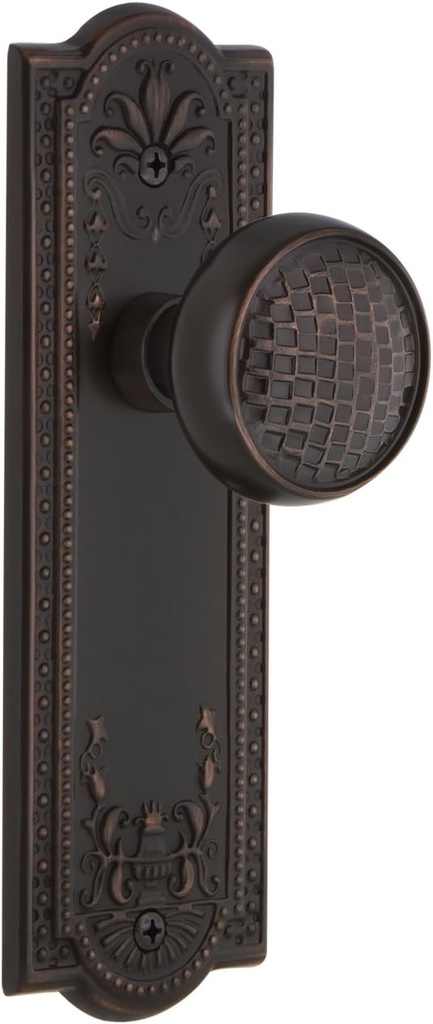 Nostalgic Warehouse Meadows Plate Single Dummy Craftsman Door Knob in Timeless Bronze