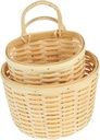 Alipis 1set Wall Hanging Storage Basket Woven Kitchen Vegetable Organizer for Fruits Herbs and Eggs Rustic Farmhouse Space-saving Wall Basket