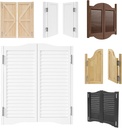 Interior Swinging Doors Solid Wood Saloon Door with Hinges, Louvered Cafe Door, Auto Close Premade Pine Wood Swing Doors for Kitchen Bar Cellar Porch Stairs