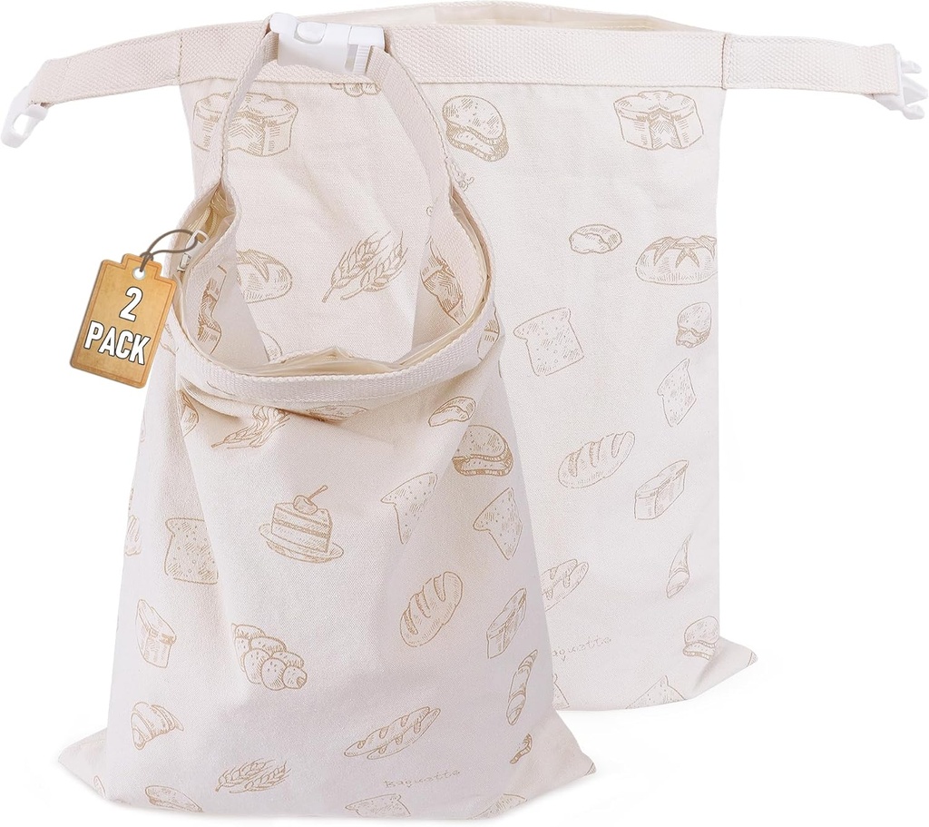 Reusable Bread Bags for Homemade Bread, Sourdough Bag Storage Container,Zipper Freezer Bags to Keep Fresh,Sourdough Accessories,2 Pack