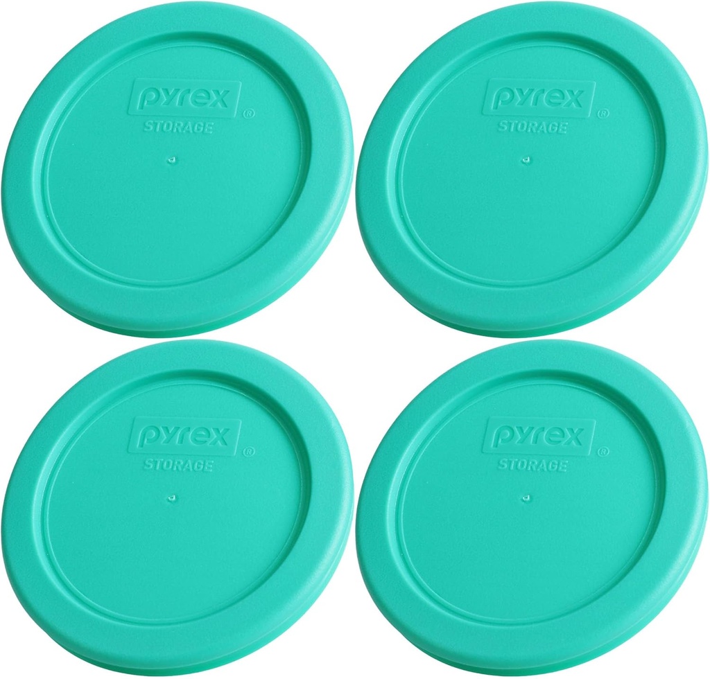 Pyrex 7202-PC 1-Cup Green Food Storage Replacement Lid (4-Pack) - Made in USA