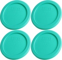 Pyrex 7202-PC 1-Cup Green Food Storage Replacement Lid (4-Pack) - Made in USA