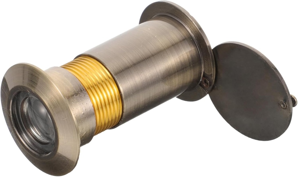 Veemoon Copper Door Peephole Viewer Lens and Privacy Cover Security Door Viewer for Home Office and Hotel Use Wide Angle Easy Installation Theft Design