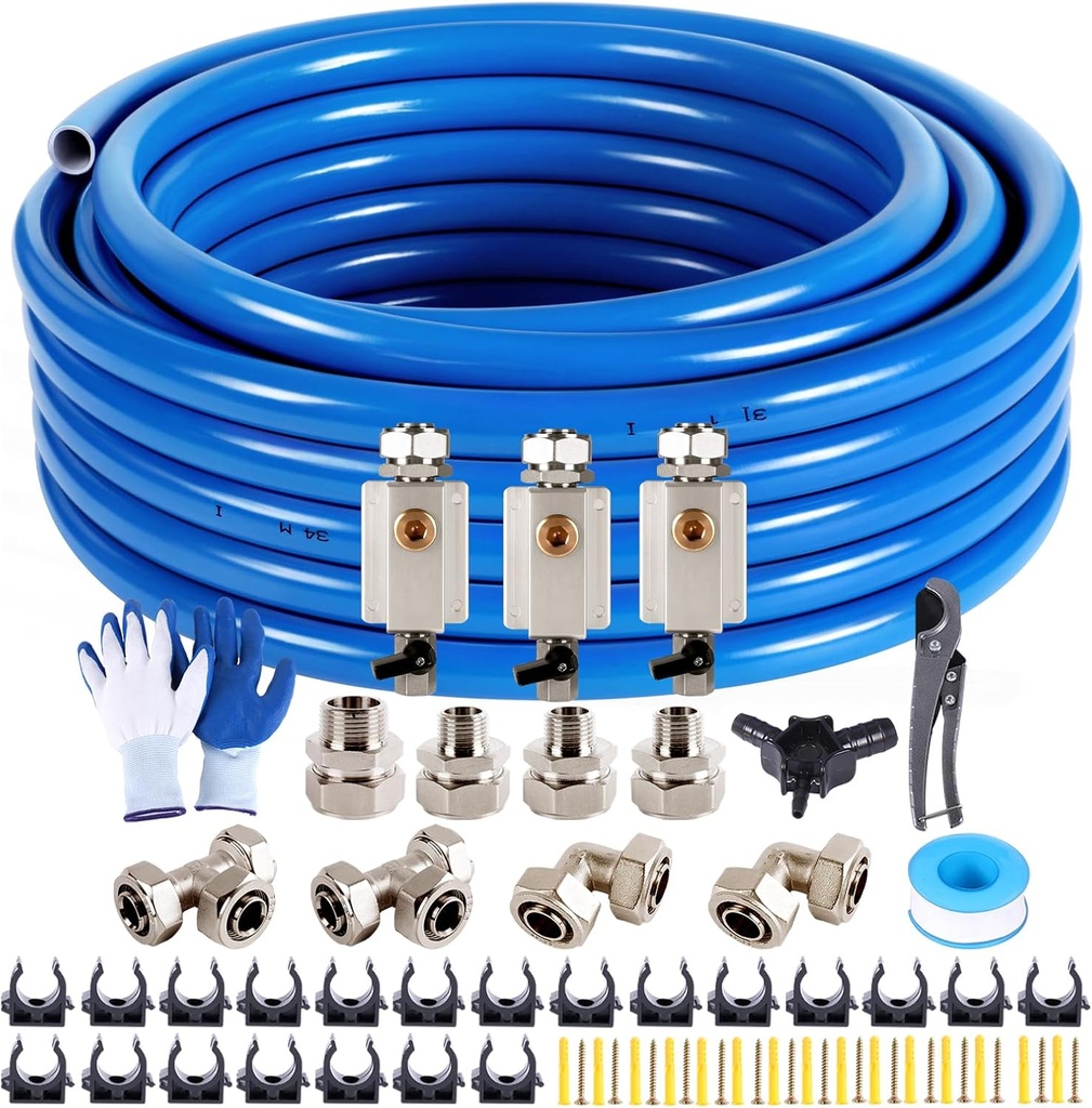 Shop Air line kit 3/4"×100'&200'&300' HDPE-Aluminum-HDPE Air Tubing Compressed Air Line Kit for Air Compressor Accessories Leak Proof&Easy to Install Compressed Air Piping System for Garage