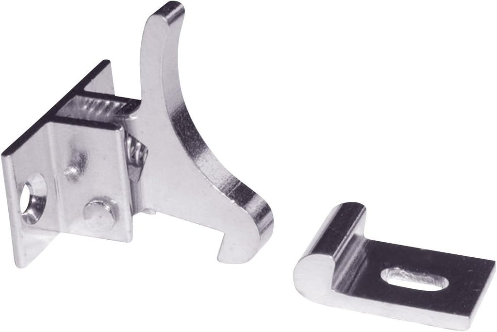Rok Hardware Extra Heavy Duty Elbow Latch Cabinet Door/Window Catch with Screws (1, Nickel)