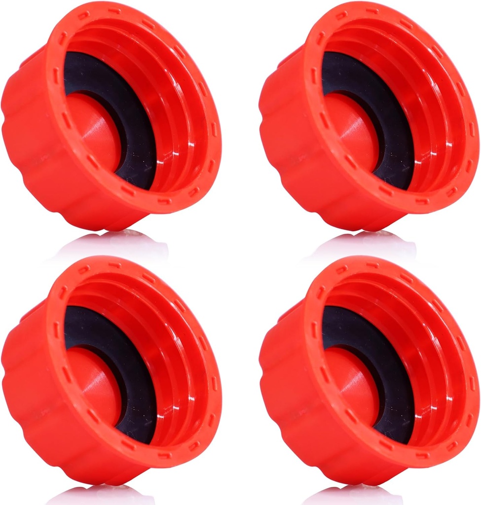 5 Gallon Gas Can Cap Replacement, Coarse Thread Gas Cap for Gasoline, Portable Gas Tank Lid for 5+ Gallon Plastic and Metal Gas Cans, Includes Spout Replacement Old Style(Pack of 4)
