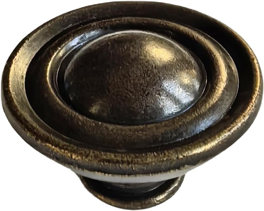 4-Pack Antique Bronze 1.5 Inch Diameter Drawer Single Hole Knob Dollar Vintage Americana Zinc Alloy Cabinet Hardware for Kitchen Bathroom Pulls 1.5" 38mm (4,Antique Bronze)
