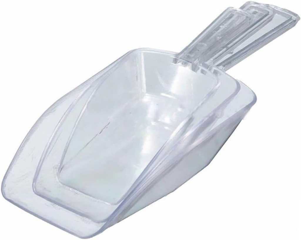 2Sets Transparent Plastic Ice Scoops Versatile Baking Flour Shovels for Ice Cubes Flour and Candy Easy to Clean Comfortable Grip Multi Function Use