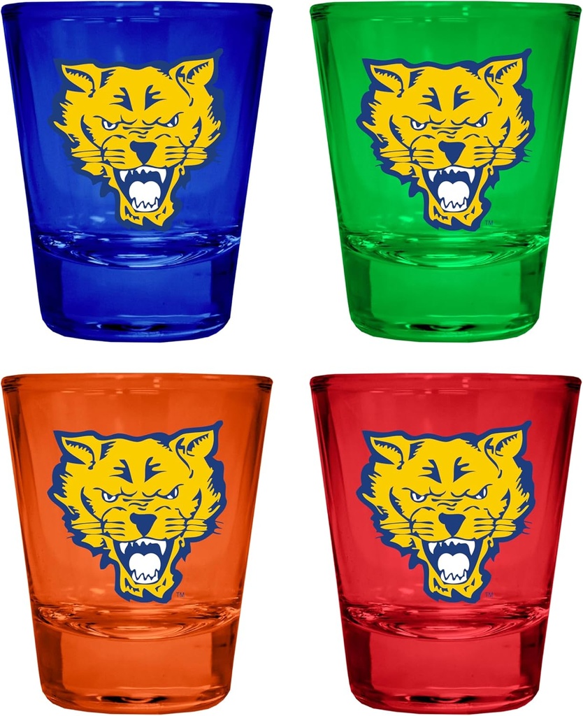 R and R Imports Fort Valley State University Full Color 2 oz Shot Glass 4 Pack Multicolor Officially Licensed Collegiate Product