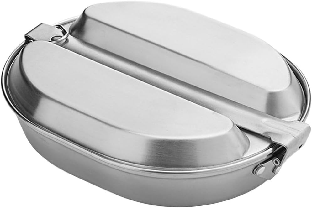 Stainless Steel Bento Box with Handle Leakproof Metal Lunchbox Portable Military Mess Tin Camping Bento Box Lunch Container for Outdoor