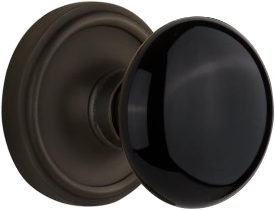 Nostalgic Warehouse Classic Rosette Black Porcelain Door Knob