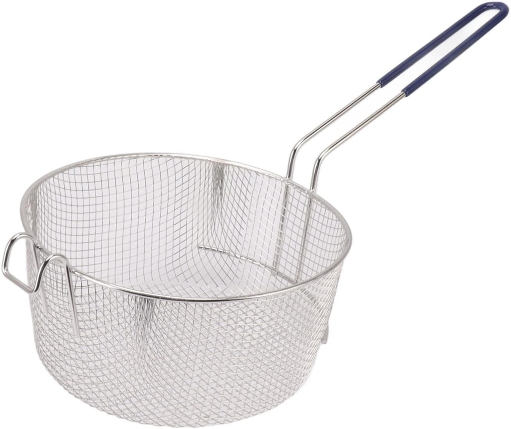 Stainless Steel Deep Fry Basket,Round Wire Frying Baskets with Rubber Handle,Reusable Frying Basket for Frying,Serving Food,Fry Strainer Baskets for Kitchen Frying (9Inch/Round)