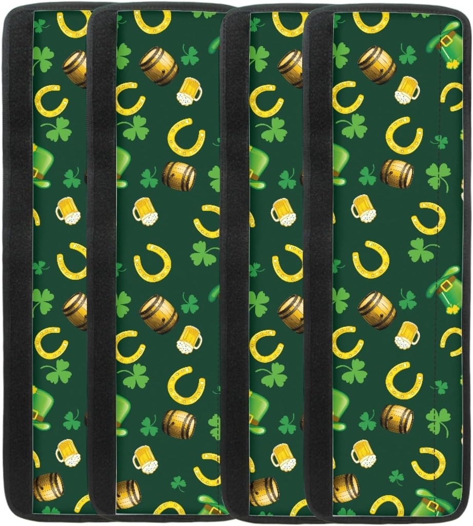 Happy St.Patrick's Day Kitchen Home Refrigerator Handle Cover Set of 4 Washable Fridge Oven Door Handle Protector Covers,Kitchen Appliance Decoration Mat(12"x 13.5",Green Cup)