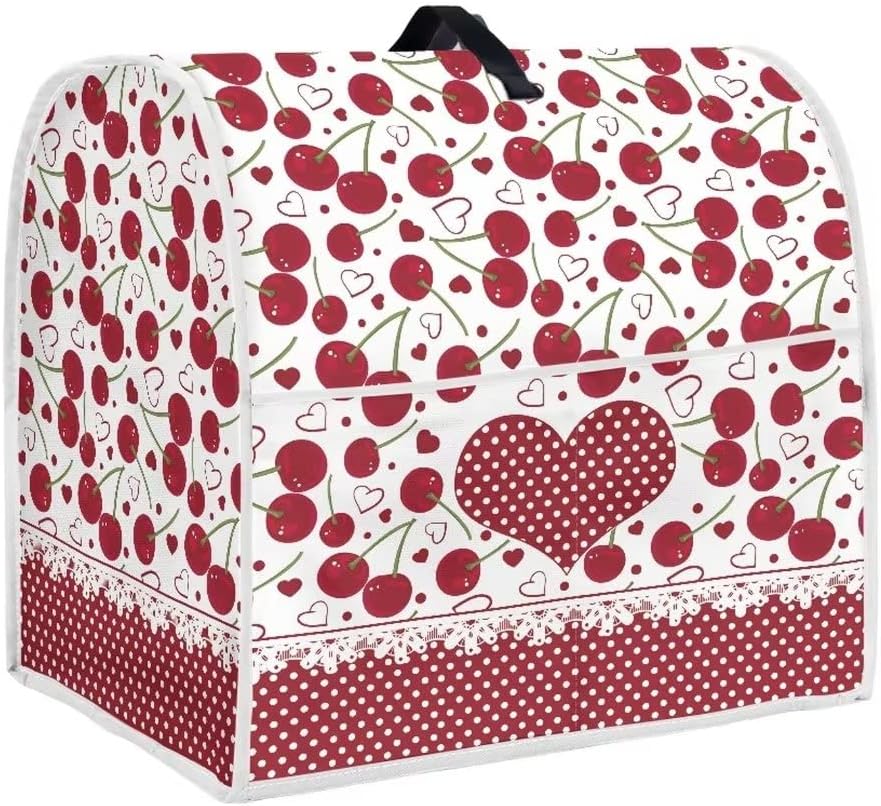 Lace Printing Kitchen Aid Mixer Cover Stand Mixer Cover Compatible 6-8 Quart(17.1"H x10.8"W x14.7"L) Cherry Mixers Kitchen Aid Mixer Accessories With Pockets