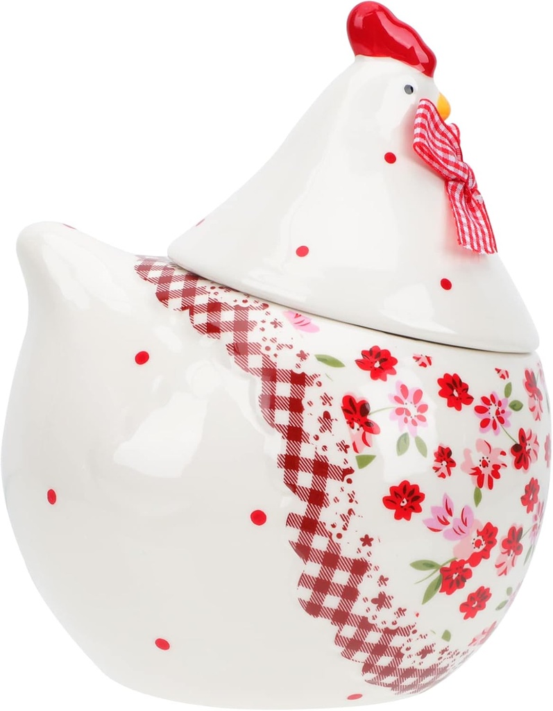 Yardwe Rooster Cookie Jar Ceramic Cookie Jar Hen Biscuit Treat Jar Chicken Shaped Storage Basket Easter Hen Egg Holder Fresh Egg Collection Baskets Farmhouse Kitchen Organizer