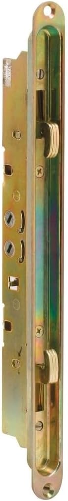 12.5" Dual Point Double Hook Sliding Glass Door Mortise Lock with 3/8" Recessed Plate and 12 Inch Hole Spacing for Offset and Center Latch Position Alloy Steel - Repair Door Hardware