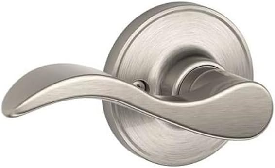 J-Series by Schlage Standard Interior Front Entry Handleset with Seville Door Lever, Interior Side Non-Keyed Thumbturn, Satin Nickel, JH59 SEV 619 RH