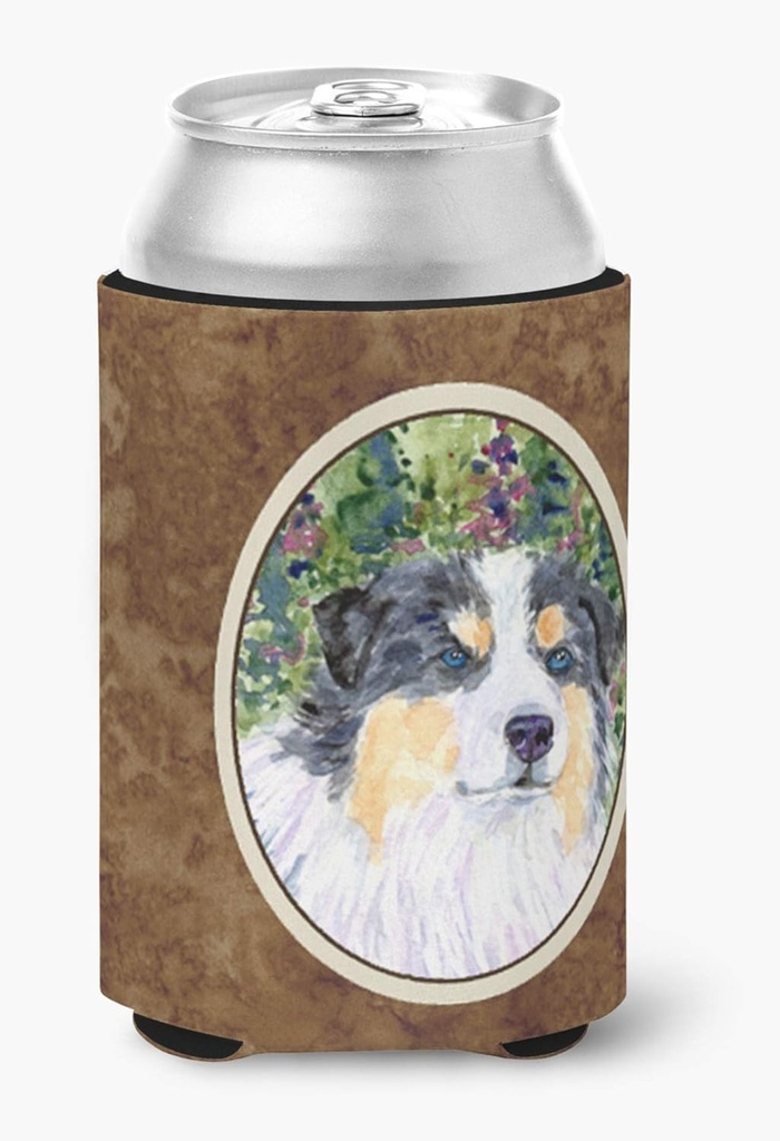 Caroline's Treasures SS8821CC Australian Shepherd Can or Bottle Hugger Cooler Washable Drink Sleeve Collapsible Beverage Insulated Holder, Can Hugger, Multicolor