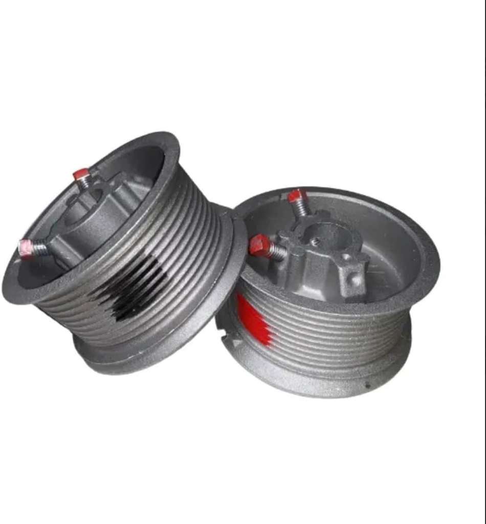 Samson Garage Door Cable Drums (Pair, Left & Right) – Gray – Heavy-Duty Standard Lift D400-144 for Up to 12' High Doors, 1" Shaft, 1/8" Max Cable, 750 lbs Max Door Weight – Smooth Operation