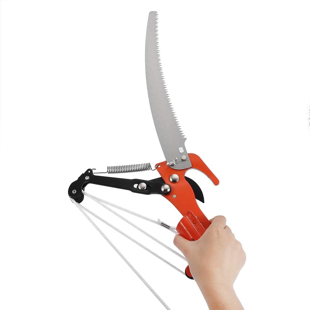 Extendable Tree Pole Pruner, 2 in 1 Outdoor High Branch Scissors Pruning Shears Garden Tools (Scissor + Saw, No Rod) Tree Trimmer