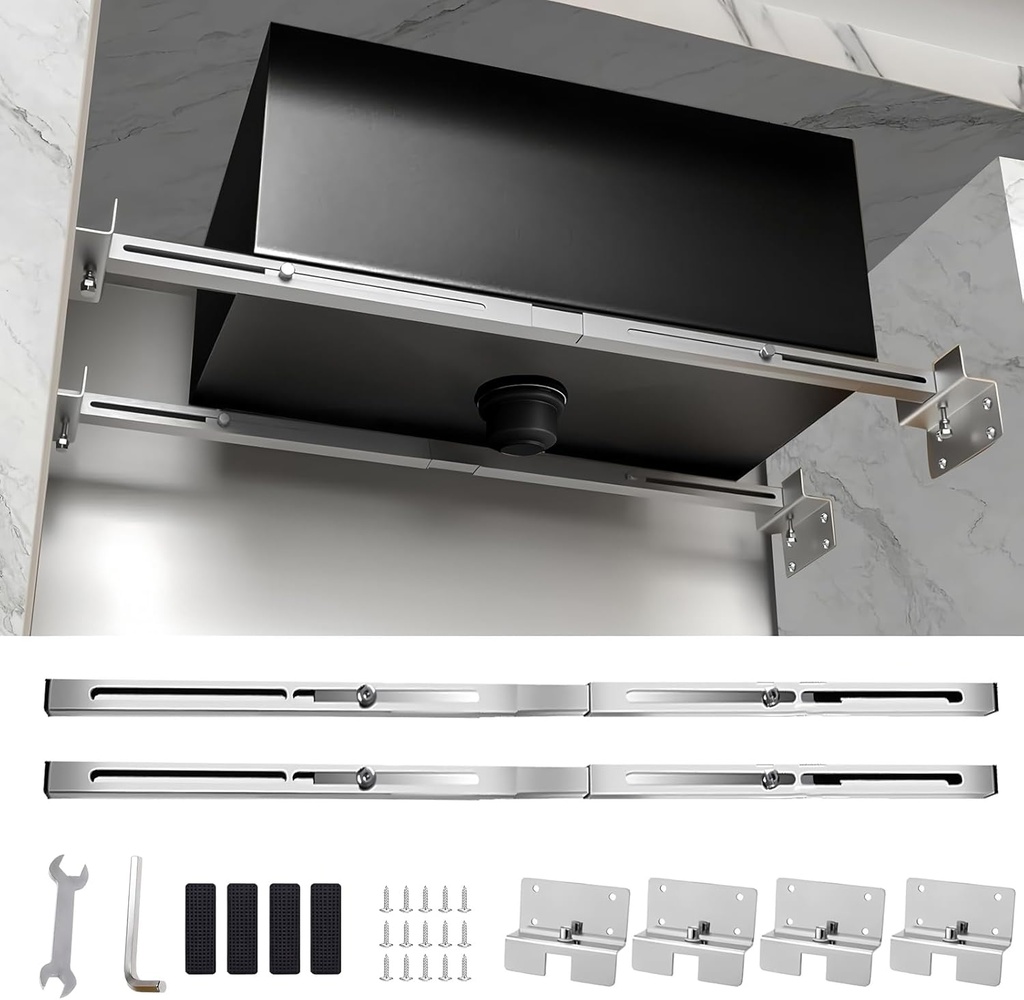 2pcs Stainless Steel Undermount Sink Brackets 20"-31.5" Adjustable Support Pole,Heavy Duty Undermount Sink Repair Kit for Kitchen, Bathroom