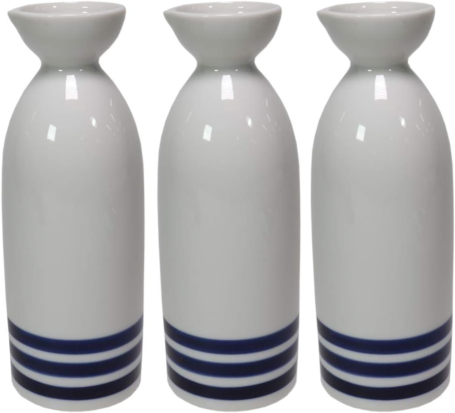 Set of 3 Sake Cup, Snake No. 3 Tokuri 2.6 x 7.4 inches (6.5 x 18.9 cm) (440 cc), Japanese Tableware, Sake Cup, Restaurant, Ryokan, Izakaya, Commercial Use