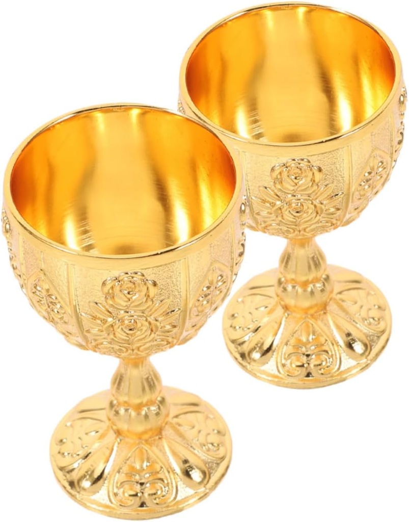 2pcs Medieval Viking Drinking Cup Tempting Vintage Goblet Glassware Elegant Temple Cup Goblets Chalices Shatterproof for Parties