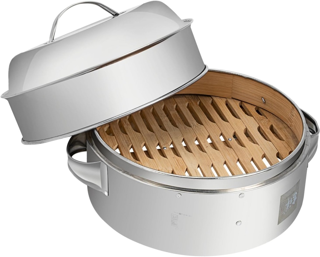 PRETYZOOM Stainless Steel Steamer Basket with Lid Multi-functional Cooking Tool for High-temperature Food Steaming Lightweight and Easy to Use for Kitchen Supplies