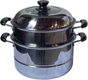 2-Tier Stainless Steel Food Steamer,Dumpling Steamer,Vegetable Steamer (26 cm/10.2")
