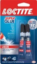 Loctite Super Glue Liquid, Clear, 0.07 fl oz Tube, 2 Pack - Superglue for Plastic, Wood, Metal, Crafts & Repair, Cyanoacrylate Adhesive Instant Glue, Quick Dry