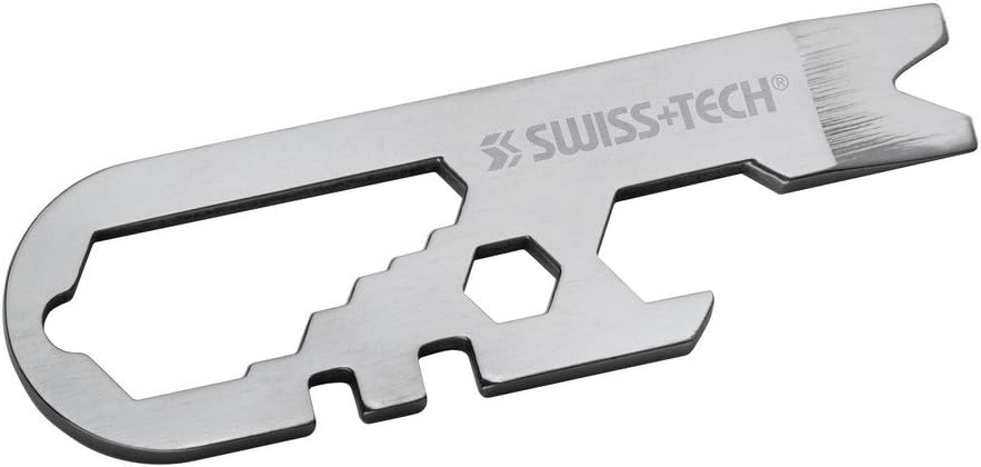 SWISS+TECH ST67129 14-in-1 Micro Wrench Multi-Tool, Stainless Steel Construction, For Keychain, Auto, Camping, Hardware (Single Pack)