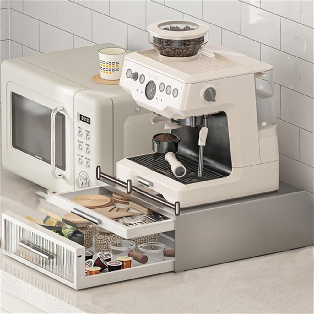 2-Tier Coffee Pod Holder, Space-Saving Coffee Pod Storage for Countertop, Coffee Bar Accessories and Storage Rack for Tea Bags, Dressing for Kitchen Coffee Station(Gray,Medium)