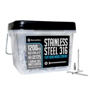 #10 x 2-1/2" Marine Grade Type 316 Stainless Steel Wood Screws - 1200 Pack with T25 Bit – Torx Flat Head Type 17 Point Ideal for Decks, Fences, and Coastal Construction