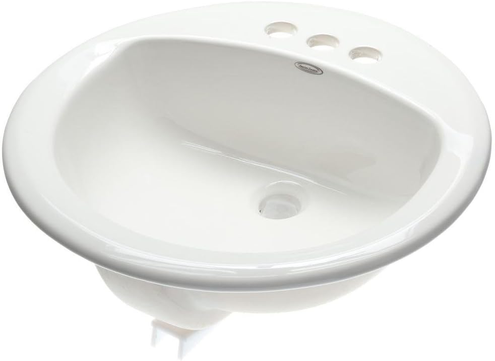 American Standard 0491019.020 Ronda Lyn Bathroom Sink, 198 Mm H W X 19-1/8 in D, Vitreous China, White