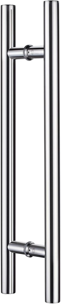 TOGU TG-6012 24 inches Solid Standoffs Heavy-Duty Commercial Grade-304 Stainless Steel Push Pull Door Handle/Barn Door Pull Handle/Glass Pulls, Mirror Polished Chrome Finish