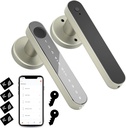 Fingerprint Door Lock,Smart Door knob,Biometric Door Lock,with passcode keypad Fobs keyless Entry Door Handle，for Bedroom Home Hotel Office Apartment (Champagne Gold with APP)