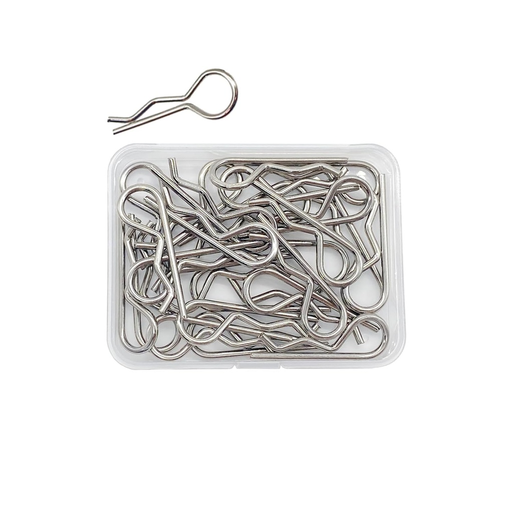 25pcs Cotter Pins, R Clips Hardware Pins, Spring Fasteners Hitch Pin, for Trailer Locking, Trailer Clamps, Lawn Mowers, Trucks, Mechanics, R Clips Cotter Pin - M1.8x35mm