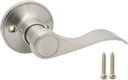 Gobrico 1 Pack Satin Nickel Right Hand Half Dummy Door Lever Handle, Drop Style Interior Decorative Door Knob