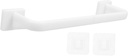 Cabilock 2Pcs No Drill Self Adhesive Towel Rack Multi-Functional Towel Holder for Bathroom and Kitchen Easy Installation Sturdy Plastic White