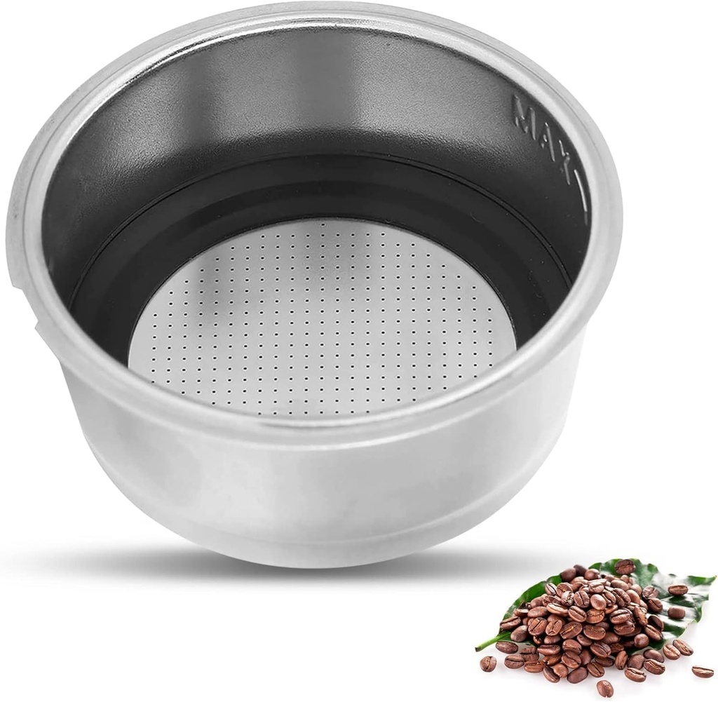 Stainless Steel Coffee Filter, Double Cup Coffee 51mm Pressurized Mesh Bottomless Portafilter Coffee Machines Accessories