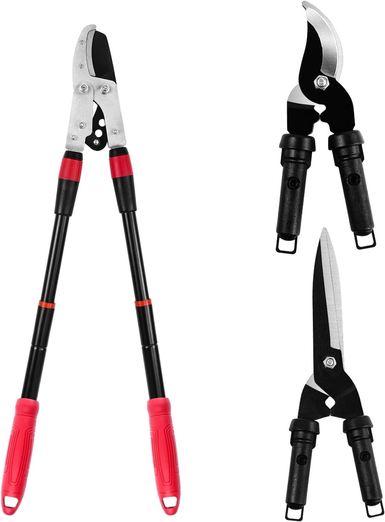31" Loppers for Tree Trimming Heavy Duty, Anvil Lopper with Compound Action, Hedge Shears, 3 in 1 Three Cutter Head Design, Thick Branch Cutter with 2" Cutting Capacity