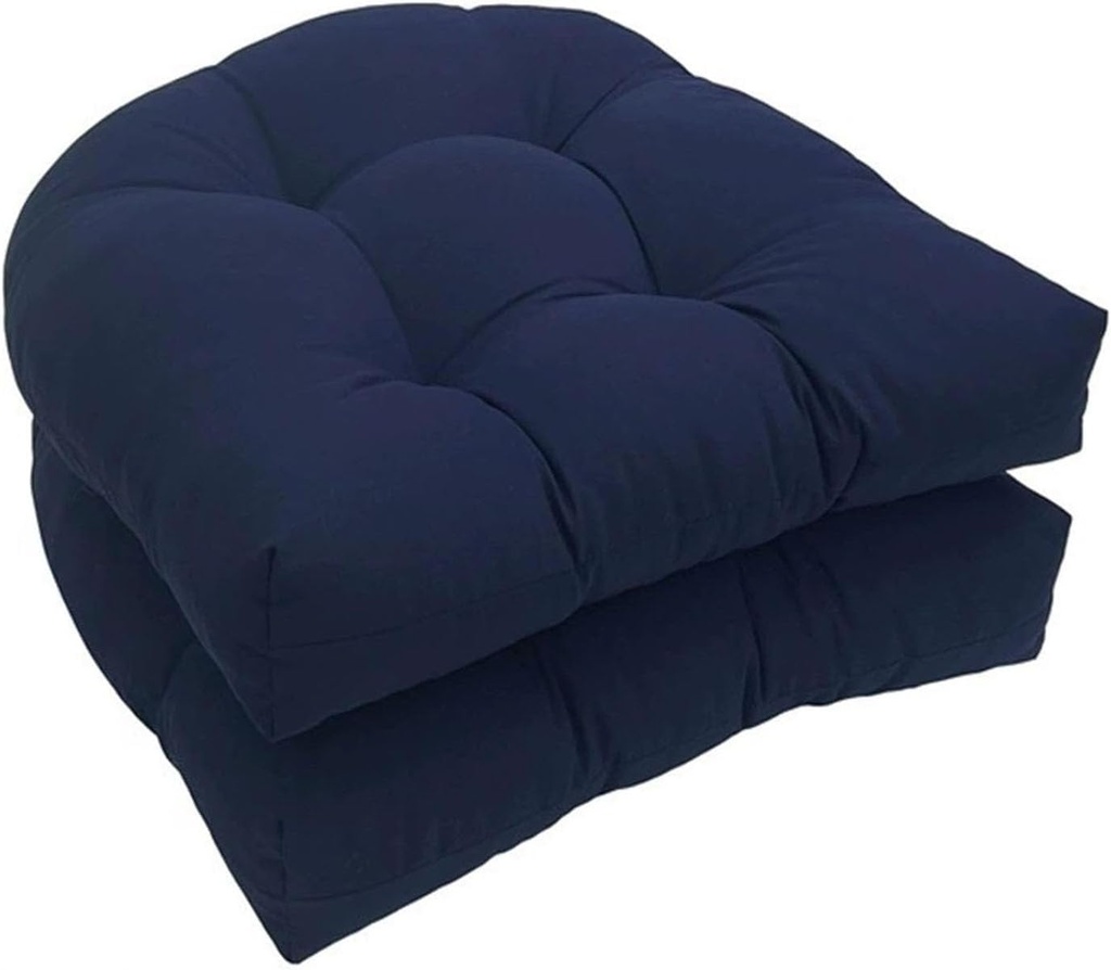 Outdoor Chair Seat Cushions Set of 2, 19" x 19"U-Shaped Waterproof Wicker Chair Cushions, Patio Chair Cushions for Indoor/Outdoor, Garden Furniture Pads(@2,Ordinary)